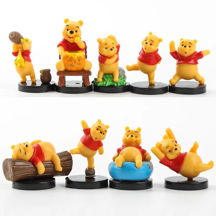 9pcs set Disney фигурка с Винни-пухом для м/ф Винни-Пуха и цифра 3-4 см является допустимой 9 шт./компл. фигурку положения аниме украшения коллекционные куклы для детей подарок - Цвет: 9pcs set