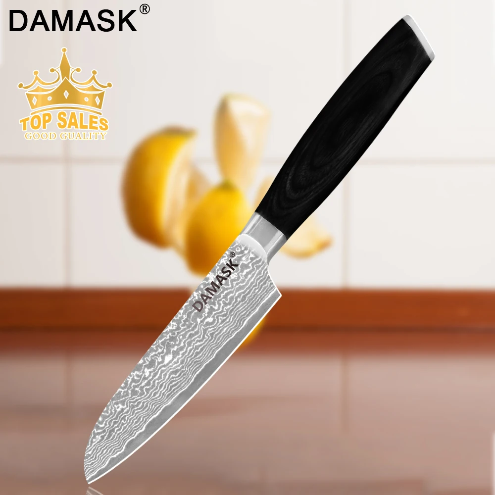 Damask японский шеф повара Дамасская сталь кухонный нож набор для очистки овощей
