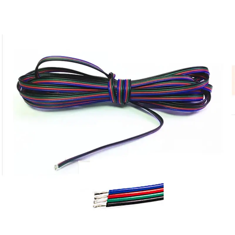 4-контактный Удлинительный провод для светодиодов ленточный кабель 4 жилы