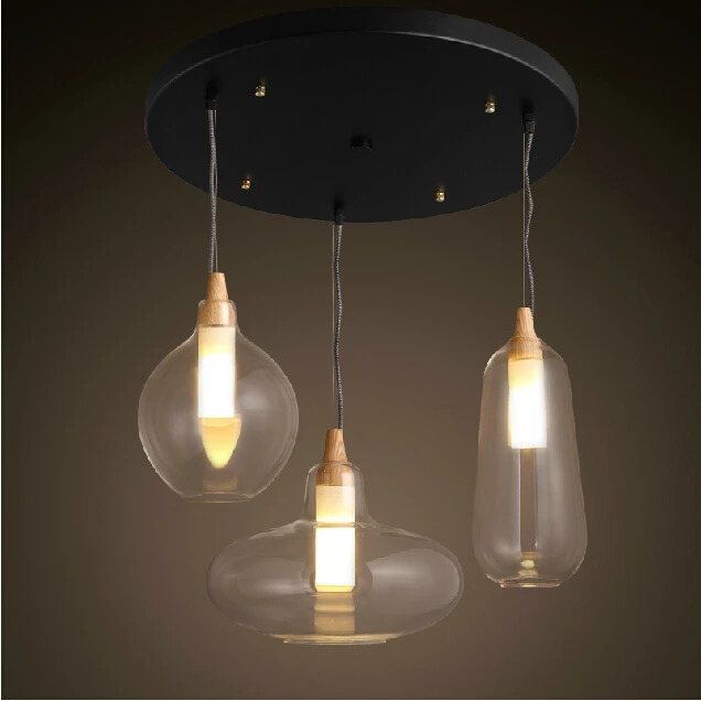 Современная стеклянная подвеска свет натуральный изогнутый прозрачный кулон