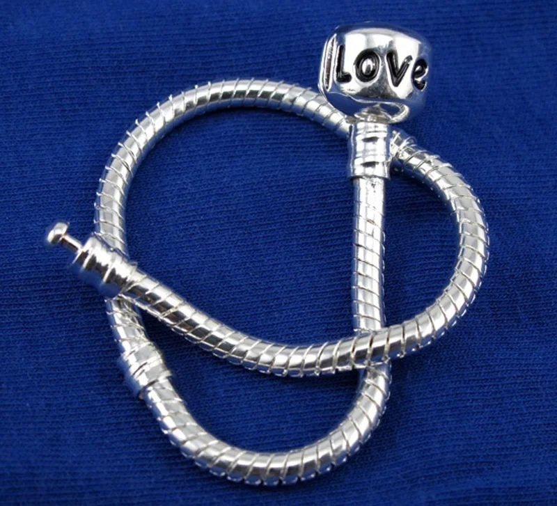 3 шт./лот Серебряная цепочка со змеями браслет черная эмаль любовь