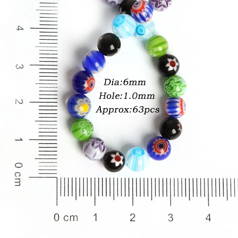 Бусины миллефиори в полоску стеклянные бусины для изготовления ювелирных