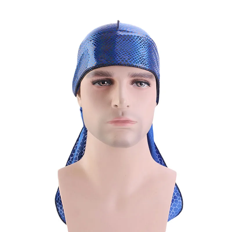 Унисекс с крокодиловым принтом шелковистые тюрбан шляпы парики Durags Doo Rag головной