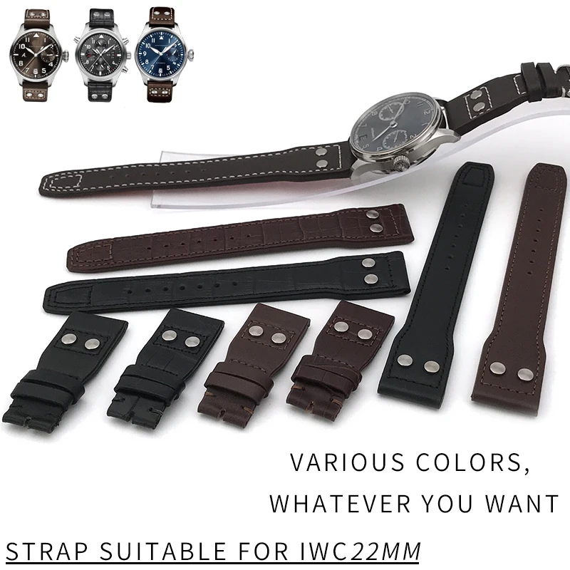 Ремешок для часов из натуральной кожи высококачественный бамбуковый черный