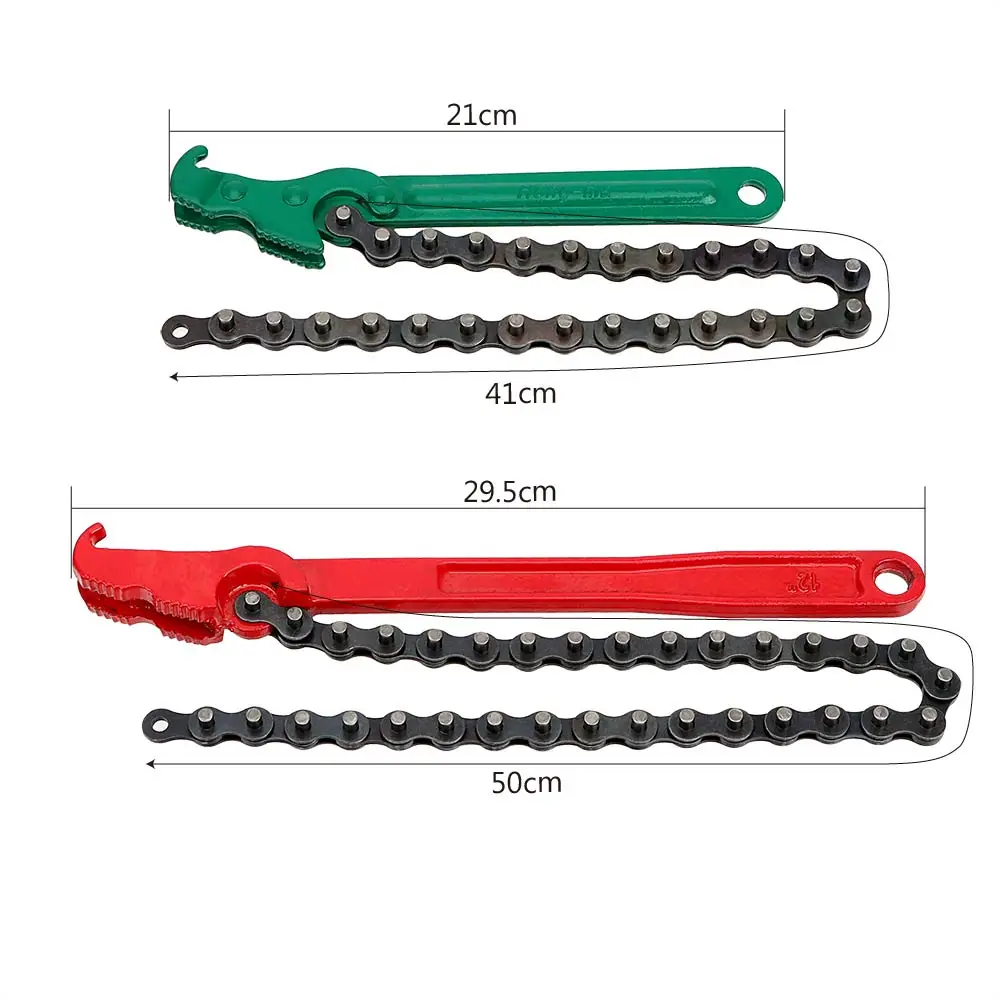 

DIYWORK 8-Inch/12-Inch Engine Box Spanner Oil Filter Wrench Adjustable Machine Filter Wrench Chain Type Wrench Removal Tool