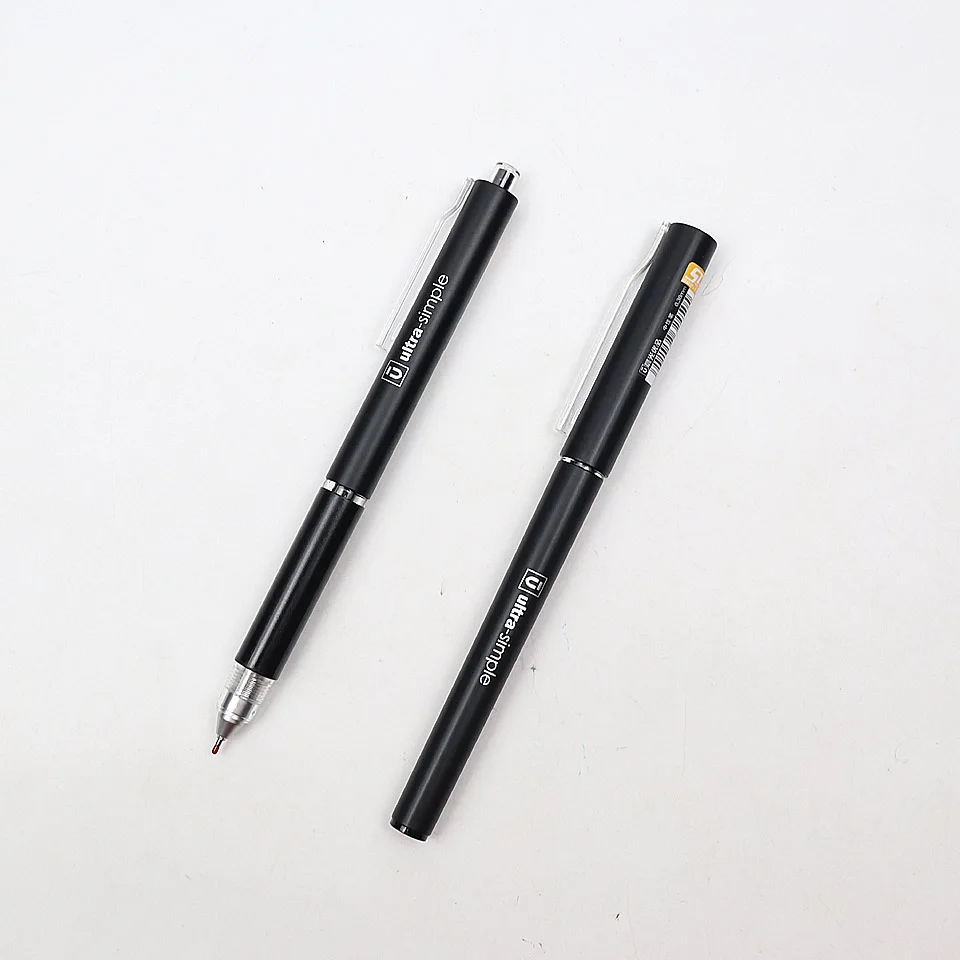 2-Black 2 шт./лот, Высококачественная гелевая ручка, наконечник-супер тонкий, 0,38, черная, очень хорошая, гладкая, гелевая ручка, школьные принадлежности, канцелярские принадлежности - Цвет: 2-Black