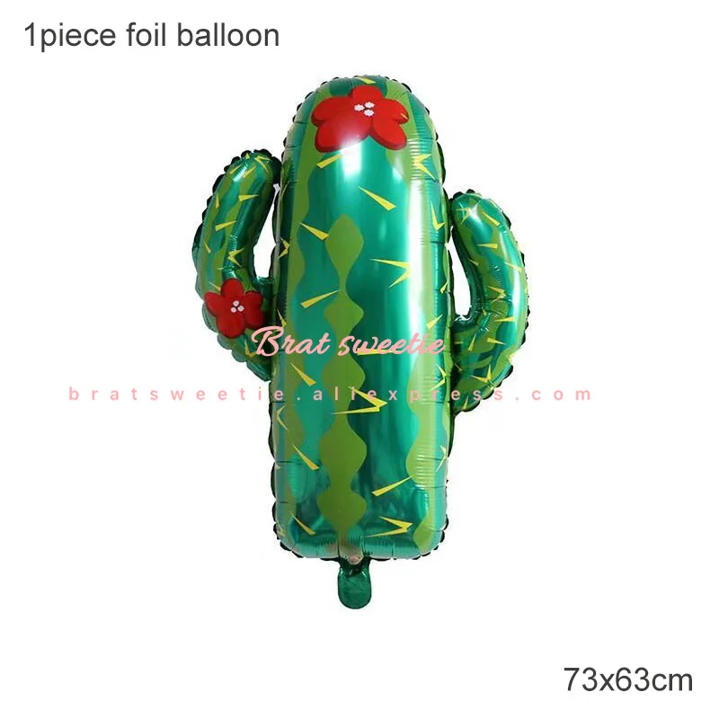Cactus balloon Pinata Единорог ламы воздушные шары ламы Альпака воздушный шар из фольги для вечеринок животных Baby Shower поставки с днем рождения украшения Дети - Цвет: Cactus balloon