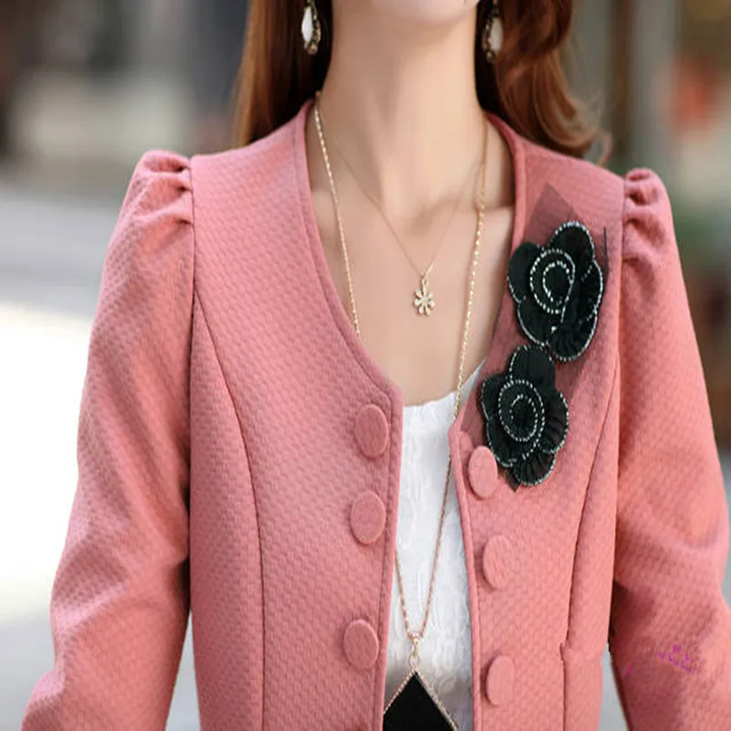 Женская короткая куртка LD006 приталенная с круглым вырезом и высокой талией в