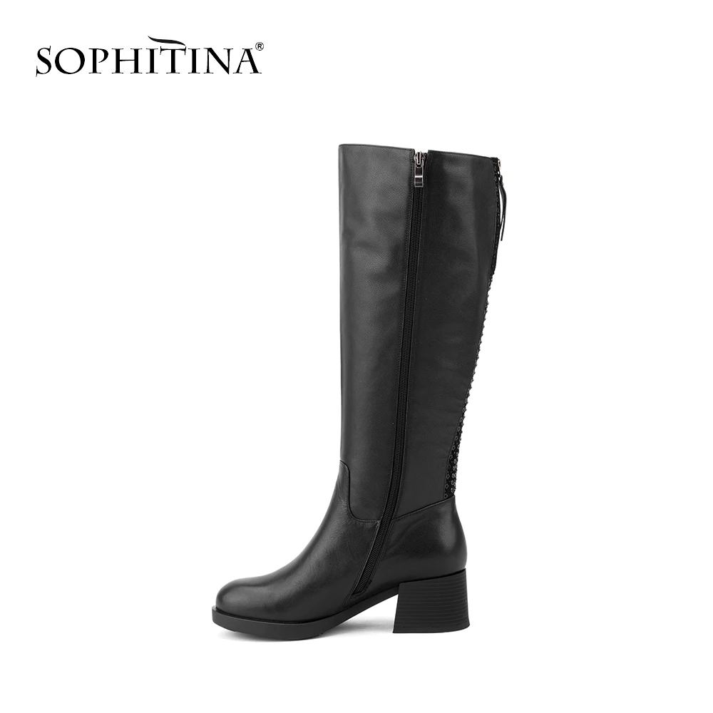 SOPHITINA/Сапоги женские на осень и зиму. Женские сапоги с широками голенищами для