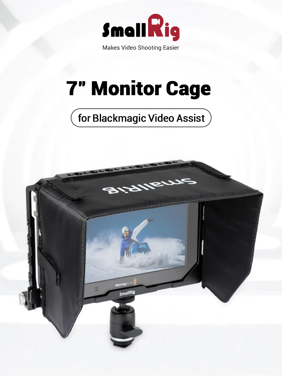 Клетка для монитора SmallRig с солнцезащитным козырьком для Blackmagic Design Video Assist " мониторы с HDMI зажим+ шаровая Головка наборы-1988