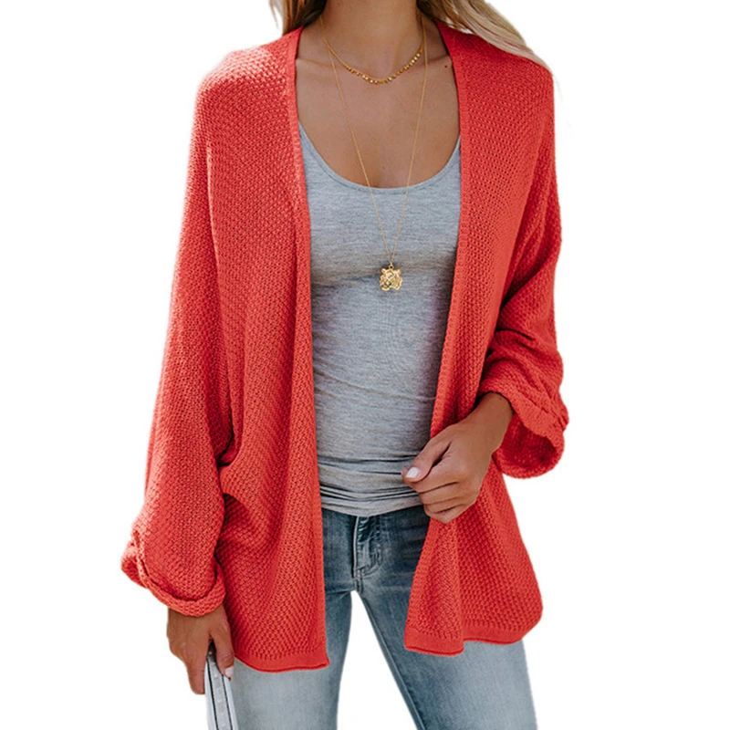 1pc New Style Autumn Women Long Sleeve Loose Knitting Cardigan Sweater Knitted Female Pull Femme 4 Colors |