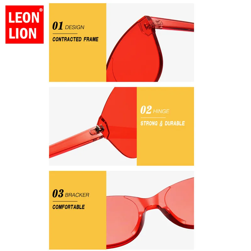 Солнцезащитные очки LeonLion без оправы для мужчин и женщин Модные Винтажные цельные