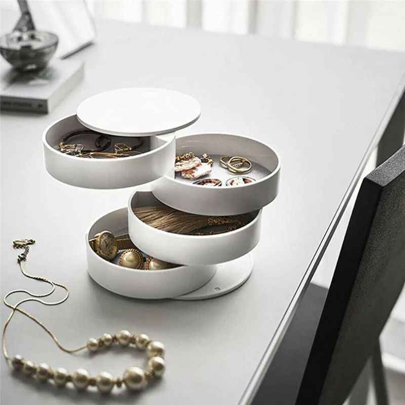 Органайзер для хранения украшений многослойный с вращением на 2019 ° демонстрации