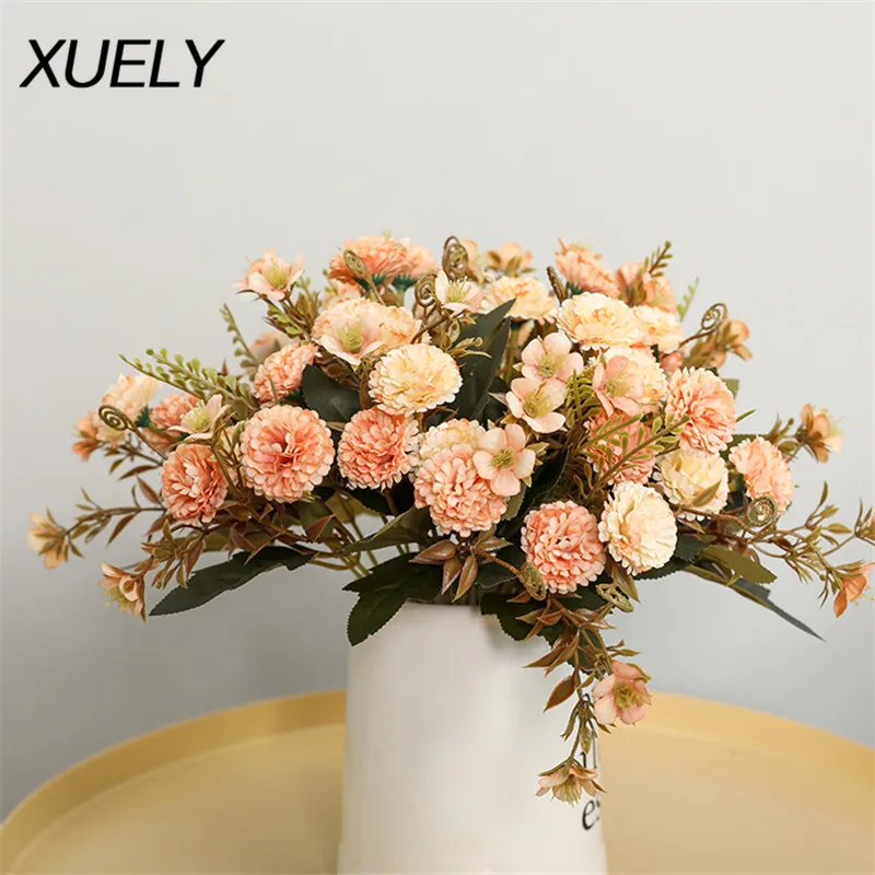 11 Heads artificial flowers carnation bouquet DIY home wedding decor fake flower Mother's Day Teacher's Day gift desk Potted