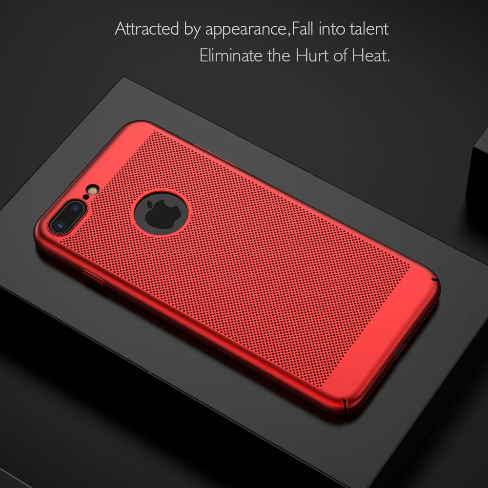KISSCASEUltra тонкий телефон чехол для iPhone 6 6s 7 8 Plus полые теплоотвод Чехол Жесткий ПК 5 5S