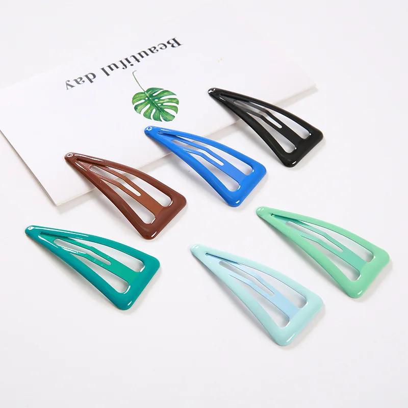 Новые цветные геометрические треугольные зажимы для волос в форме капель BB
