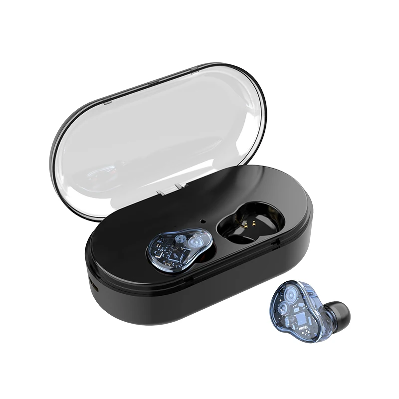 Blue TWS Bluetooth 5,0 сенсорные наушники, гарнитура для бега, настоящие беспроводные Bluetooth стерео наушники с глубоким басом, водонепроницаемые наушники IPX7 - Цвет: Blue