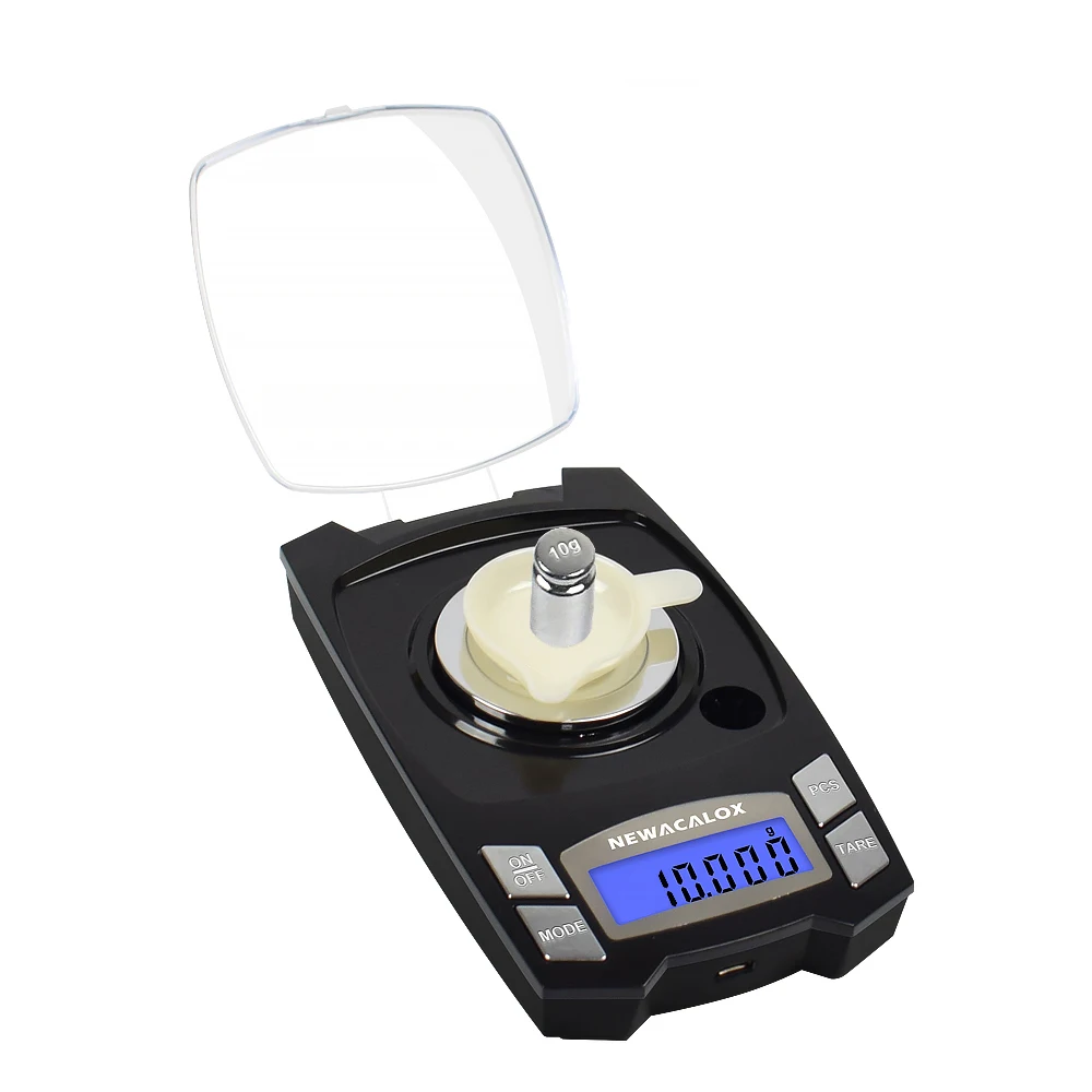NEWACALOX 100 г/50 г x 0,001 г цифровые электронные весы мини-зарядка через usb весы 0,001 г точные ювелирные лабораторные весы