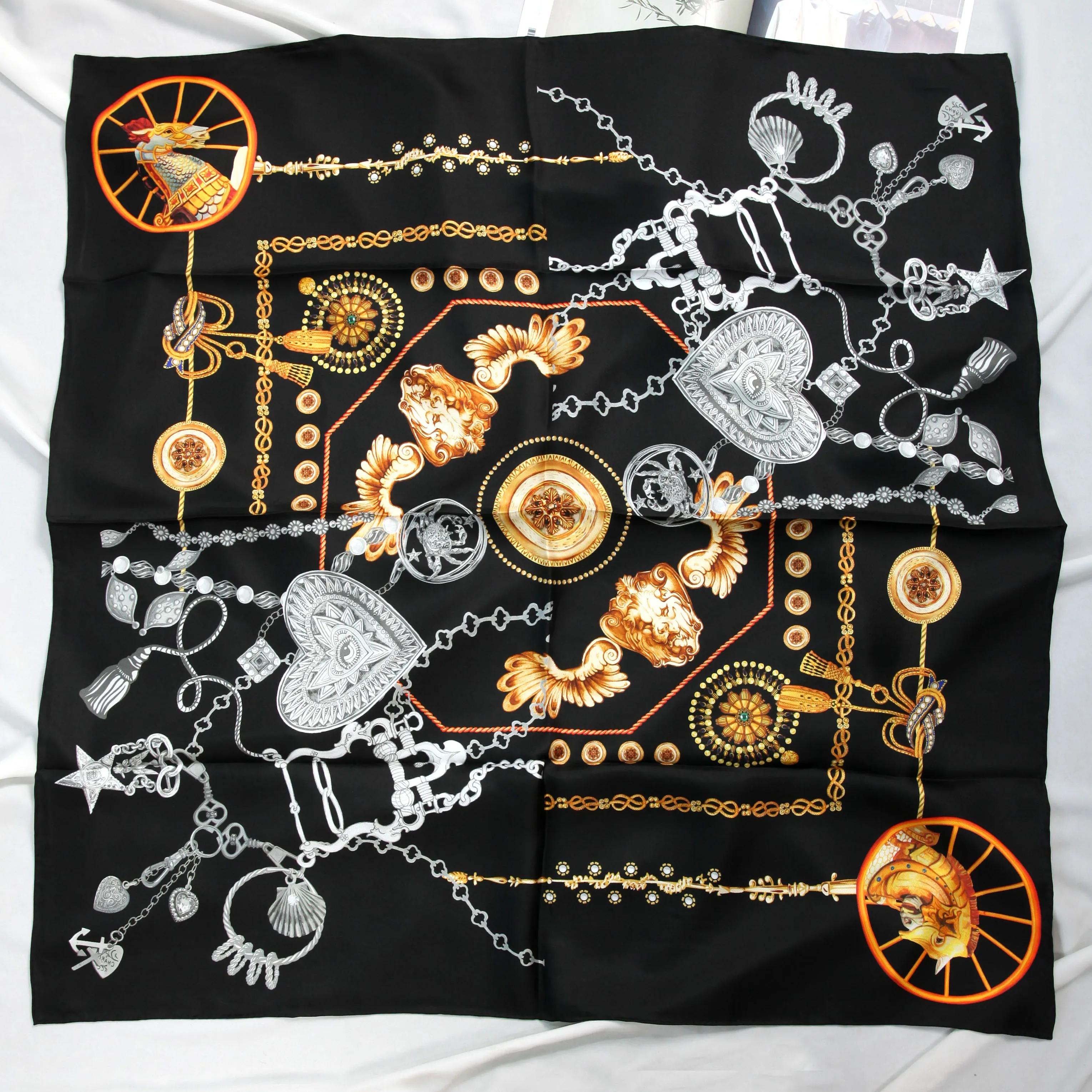 Элегантный бренд ручной работы 100% саржевый шелковый шарф TWIC-190112 | Аксессуары для