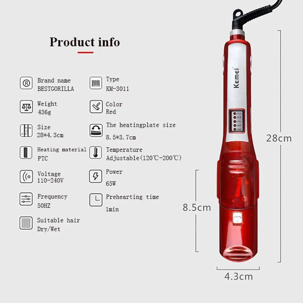 Электрическая керамика паровой выпрямитель для волос сухой влажный двойного
