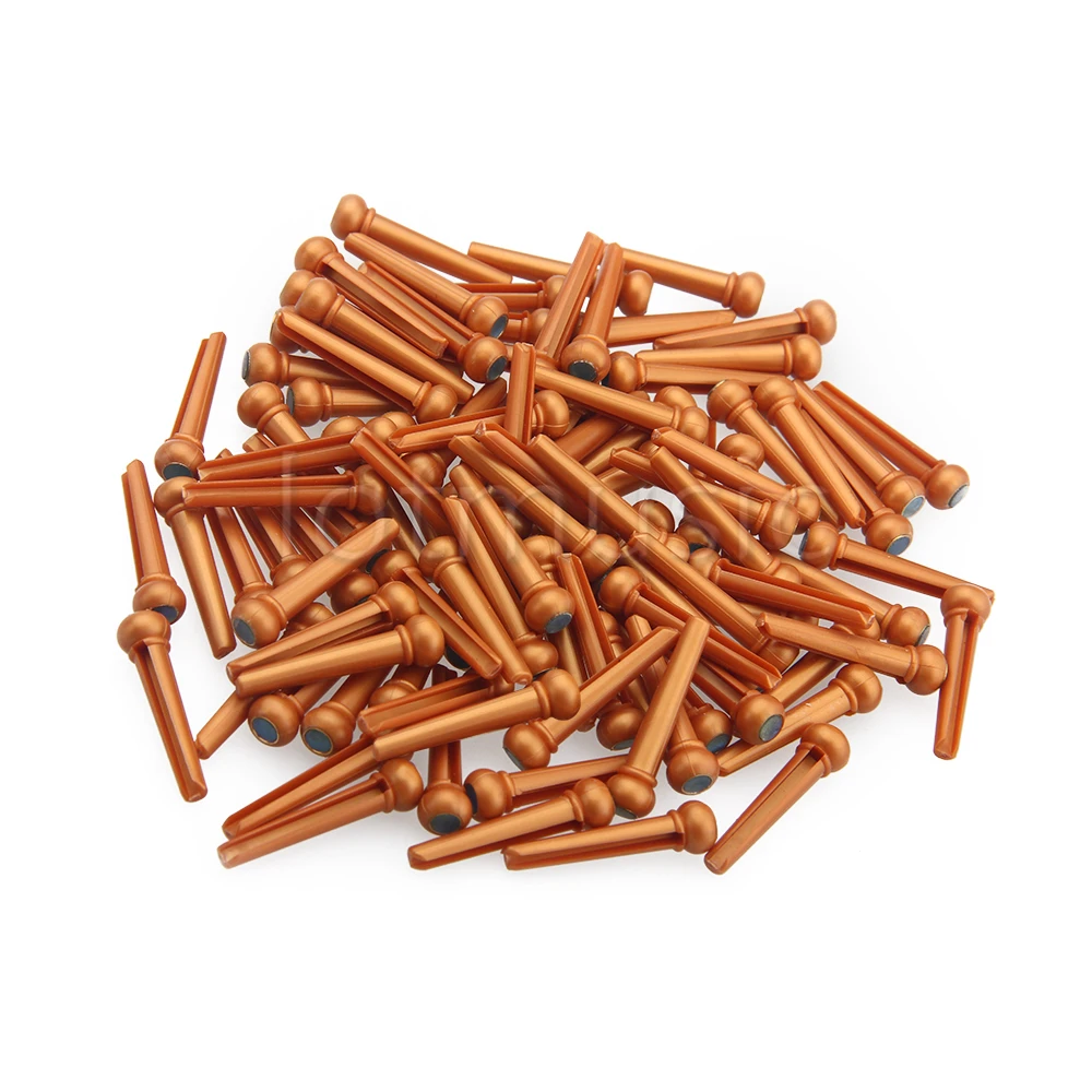 120*Acoustic Guitar Bridge Pin W/Abalone Dot Brass Circle Skirt Plastics Slotted | Спорт и развлечения