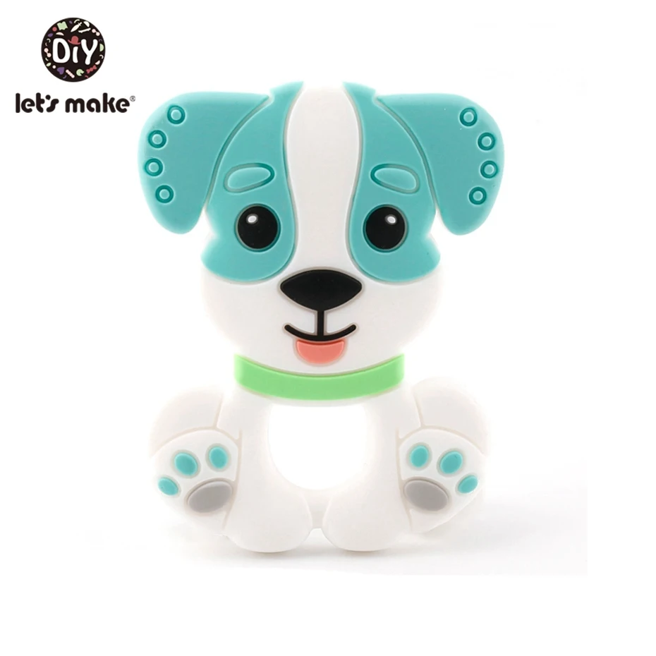 dog b Let'S Make/1 шт., силиконовый Прорезыватель для зубов, жемчужные бусины, цветок розы, Прорезыватель для зубов, игрушки для малышей, погремушка, детская игрушка, силиконовый Прорезыватель для зубов - Color: dog b