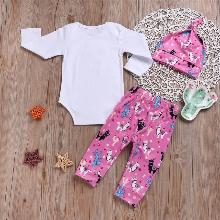 3 шт. для маленьких мальчиков и девочек одежда Альпака комбинезон с длинными