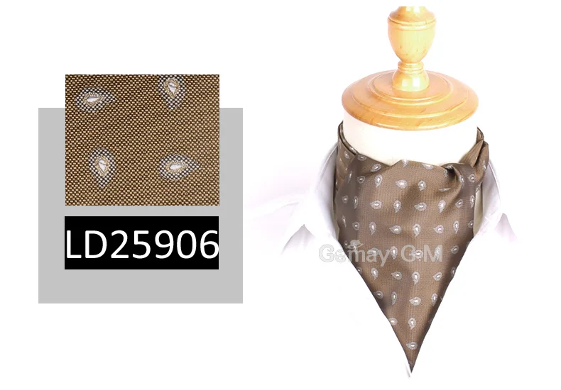 LD25906 Модные классические галстуки для мужчин, винтажные жаккардовые галстуки Аскот, вечерние галстуки из полиэстера для британских джентльменов - Цвет: LD25906