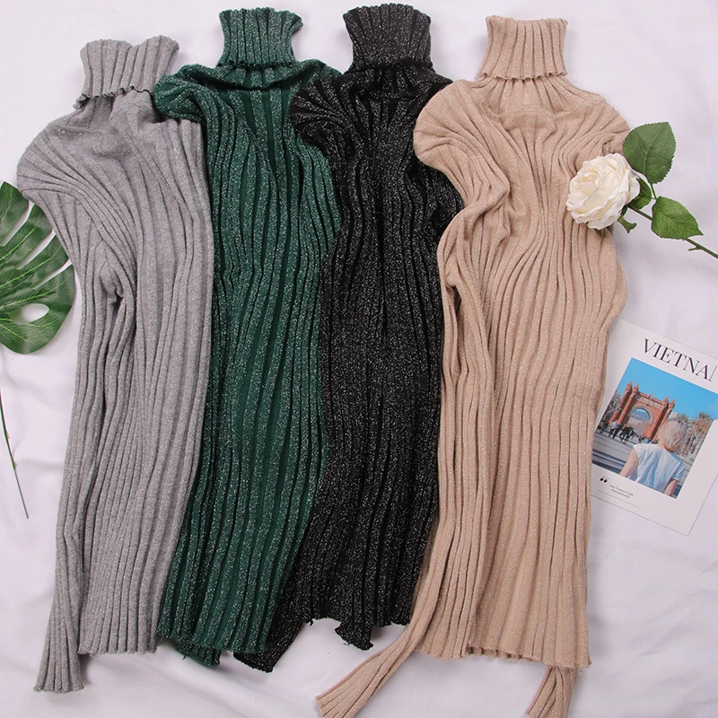 Женский свитер Shellsuning однотонный пуловер с длинными рукавами и блестящим