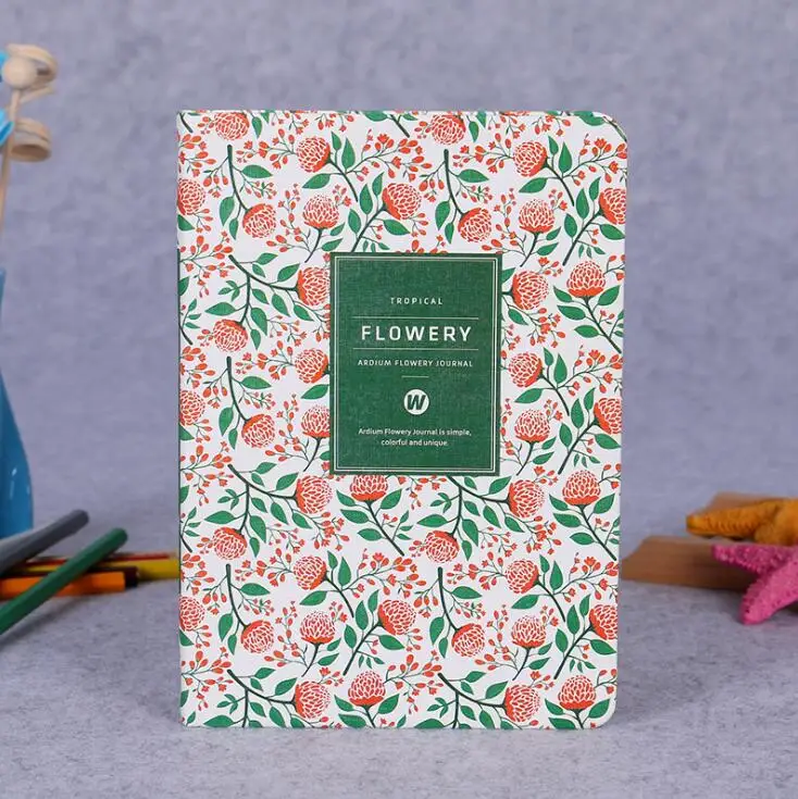 D Винтажная записная книжка еженедельник из искусственной кожи с цветком Флора, блокнот Escolar Papelaria Kawaii канцелярские принадлежности - Цвет: D