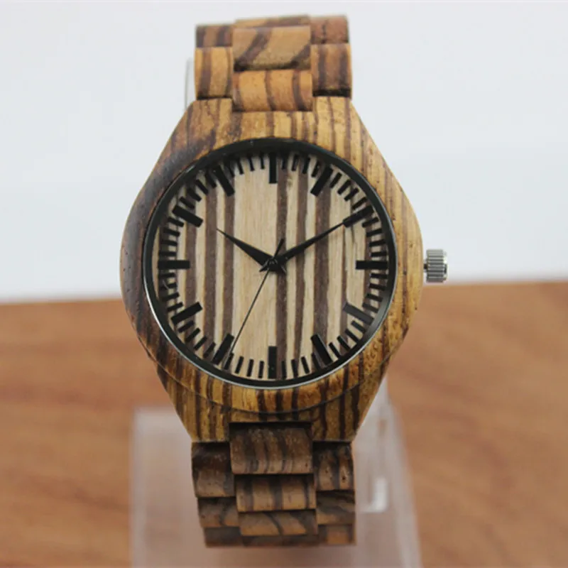 

Fashion Brand Men's Wristwatches With Wooden Straps For Best Gift Dress Luxury Watch And Beautiful Box