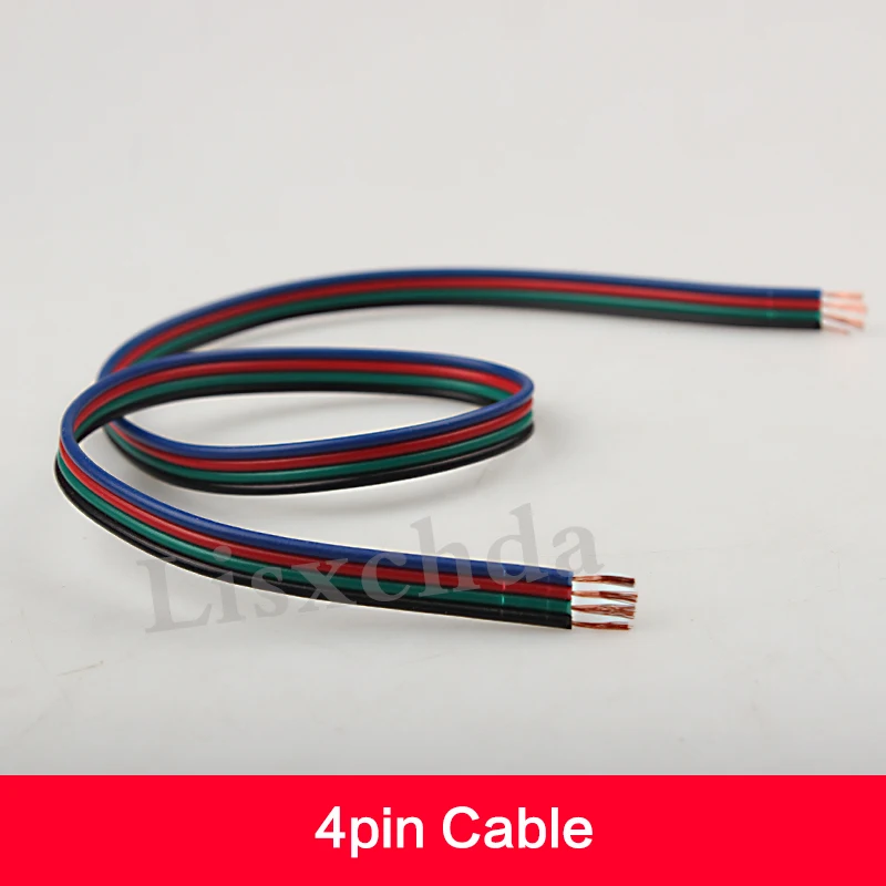 1 м 5 м 20 м 50 м 100 м 22AWG светодиодный кабель, красный черный провод 2pin 3pin 4pin 5pin, антиоксидантный оловянный медный провод, ленточный кабель