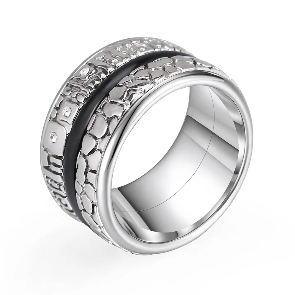 Floya Stainless Steel Rings For Women Interchangeable Rotatable Big Wedding Ring Band Aneis Feminino Anillos Mujer Layers Ring - Цвет основного камня: anillos mujer