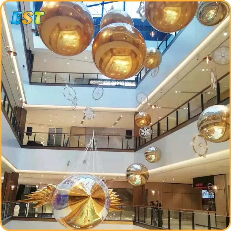 Новый надувной рекламный отражающий Снежный декоративный зеркальный шар