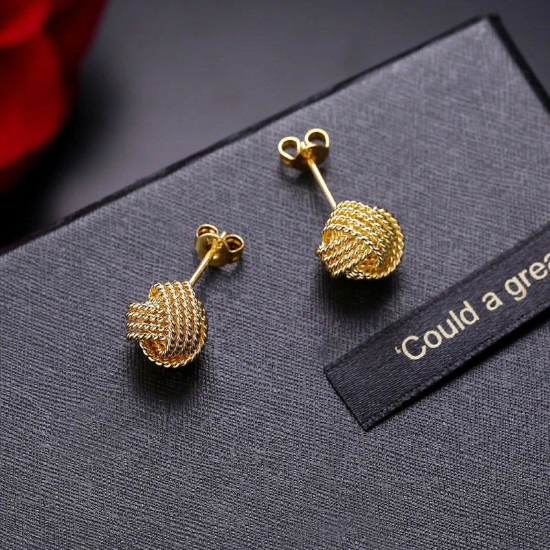 Оптовая продажа золотистый/серебристый 10 мм серьги гвоздики в сеточку модные