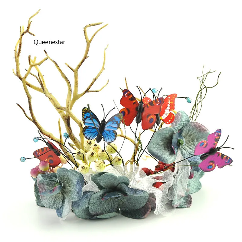 Женский ободок с бабочкой повязка на голову цветами для рождественской