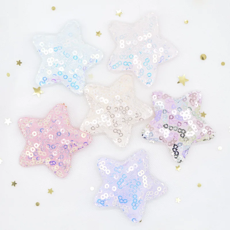 6Pcs 48mm Glitter Sequins Butterfly Appliques Padded for DIY Headwear Clips Accessories Toy Patches Scrapbooking Sticker H35