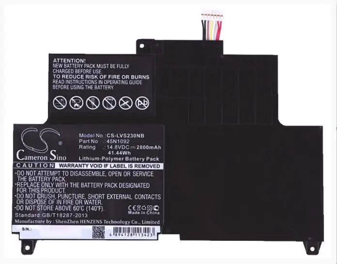 Аккумулятор Cameron Sino 2800 мАч для LENOVO ThinkPad Edge S230u Twist 45N1092 45N1093 45N1094 ноутбука|Цифровые