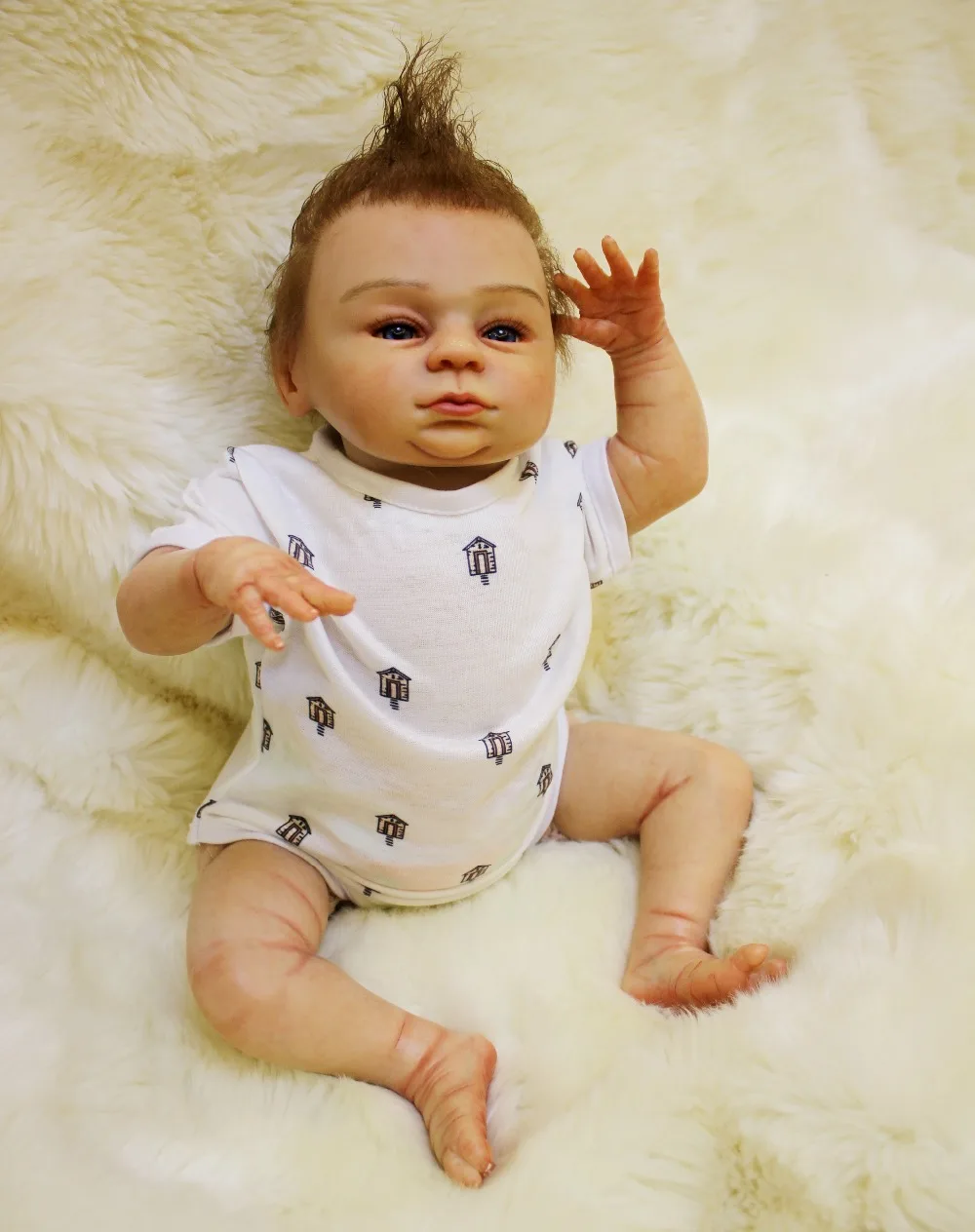 

18 inch Real looking reborn babies silicone vinyl boy girl fashion dolls gift bebe alive reborn bonecas