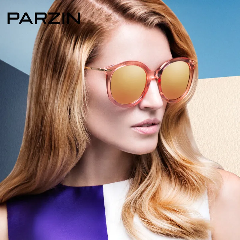 PARZIN Tr90 винтажные круглые поляризованные солнцезащитные очки Цветные