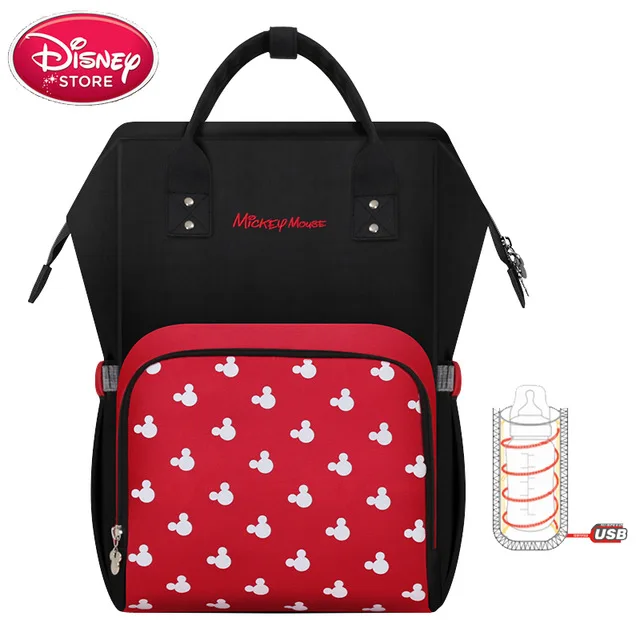 Сумка disney, сумка для подгузников, рюкзак, USB бутылка, подогрев, мумия, сумки для подгузников, Минни, большая емкость, дорожные сумки, сумка для кормления ребенка - Цвет: DS-0704