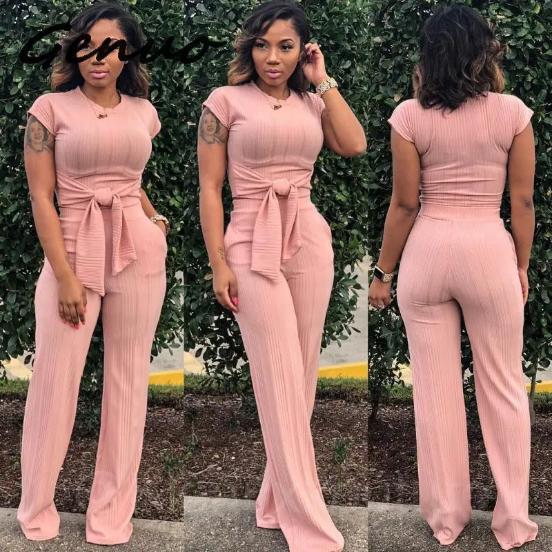 Женский комбинезон из двух предметов Genuo черный облегающий на шнуровке