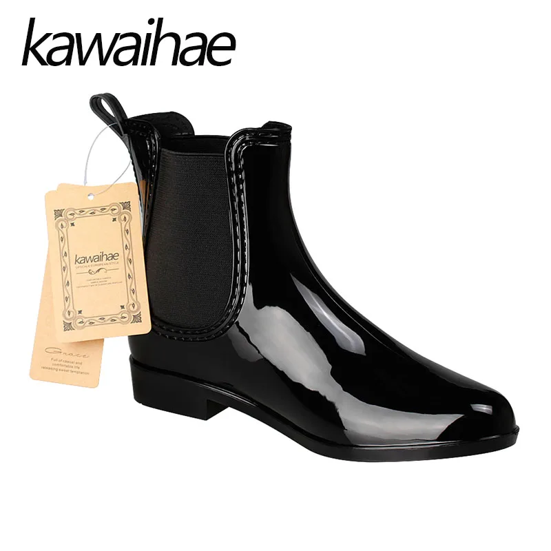 Женские ботинки с острым носком непромокаемая обувь женские водонепроницаемые