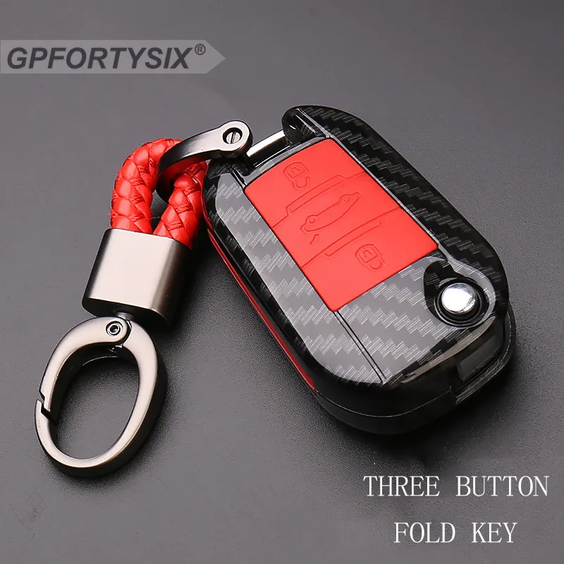 ABS Силиконовый чехол для ключей автомобиля из углеродного волокна Peugeot 301 308 408 508