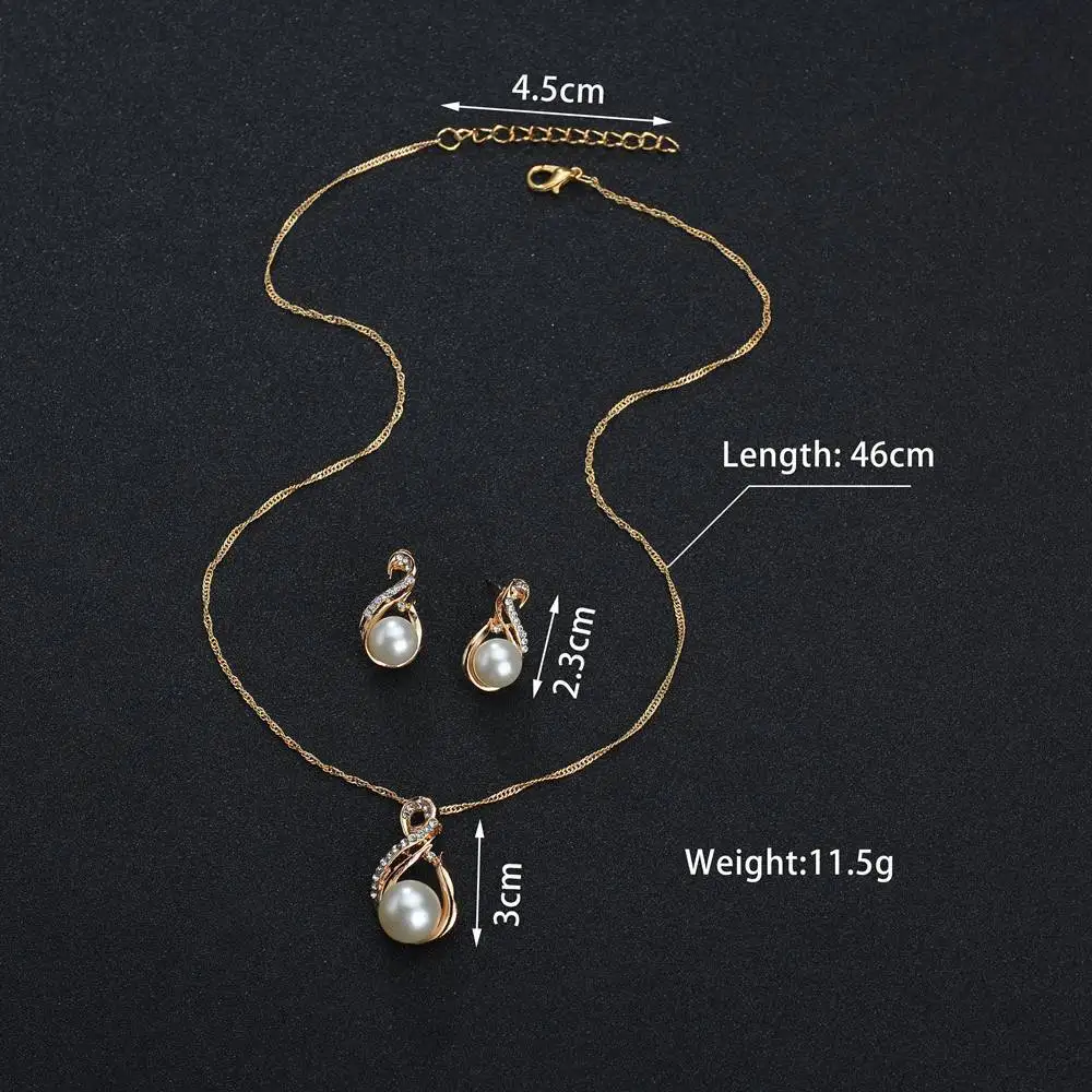 Женский комплект ювелирных изделий элегантные жемчужные серьги с подвеской в