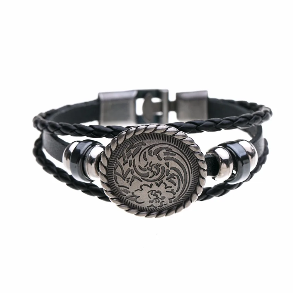 GG Bracelet Men Casual Fashion Braided Leather Bracelets For Women Wood Bead Punk Rock Jewelry | Украшения и аксессуары