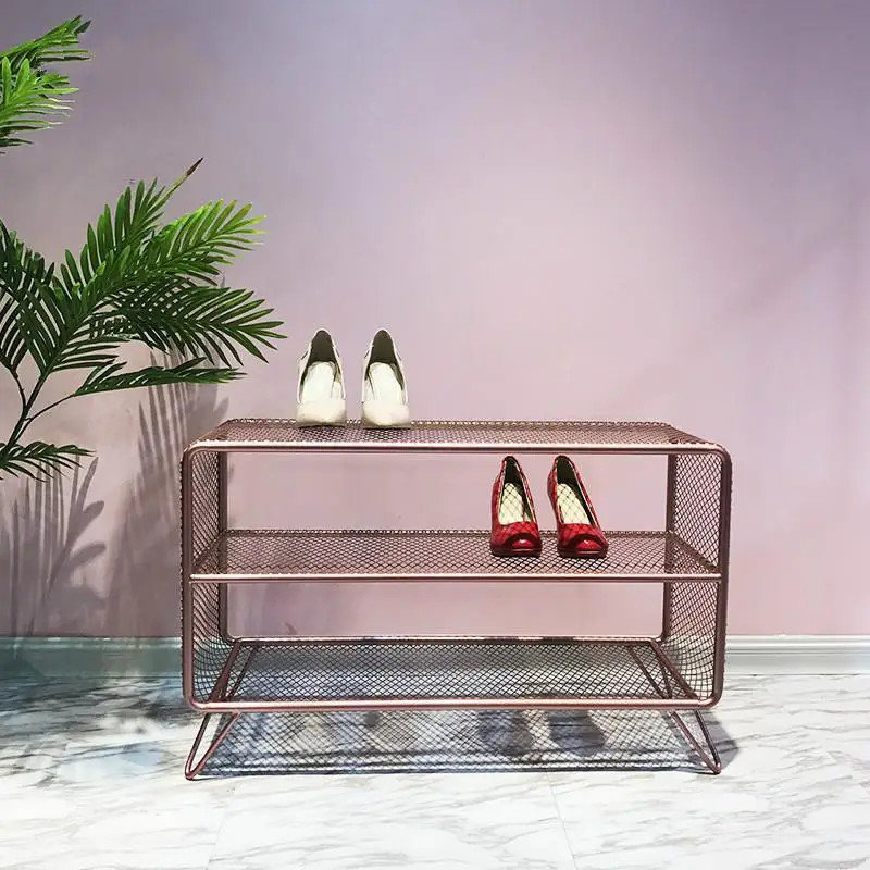 Дизайнерские Nordic кованая железная стойка для обуви с многослойным покрытием