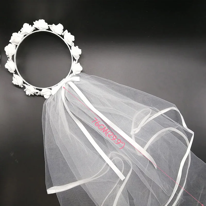 garland headband Женские соломенные шляпы шляпа от солнца с невестой быть и Алоха пляжи буквы Гавайская тема девичник вечеринка Свадьба украшения - Цвет: garland headband