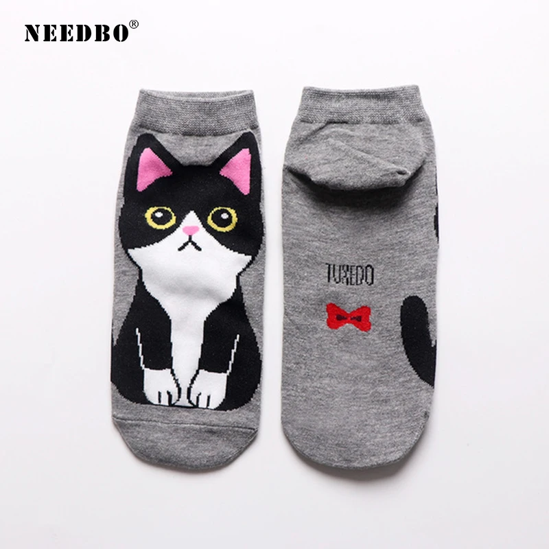 NEEDBO/женские носки с котом сексуальные башмачки принтом забавные Женские носочки