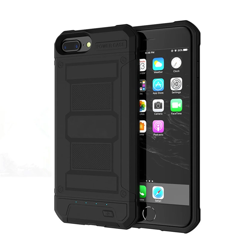 Внешний чехол для зарядки аккумулятора 4200 мАч для iPhone 8, 7, 6, 6s Plus, 3000 мАч, армированный внешний аккумулятор, чехол для резервного питания для iPhone 8, 7, 6 Plus